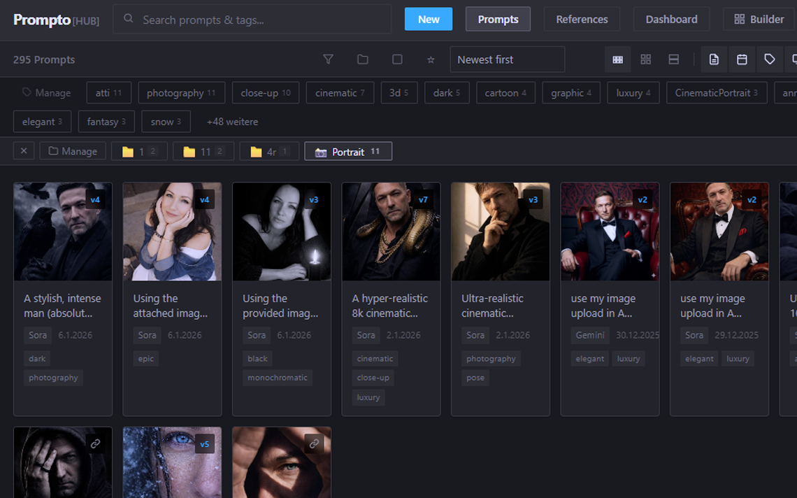 Prompto[HUB] collections - group AI prompts into themed sets or projects