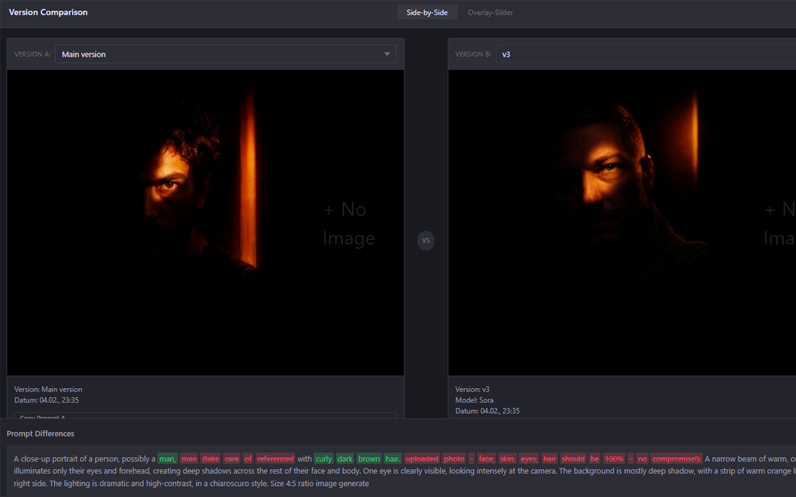 Prompto[HUB] prompt comparison - compare AI image versions side by side
