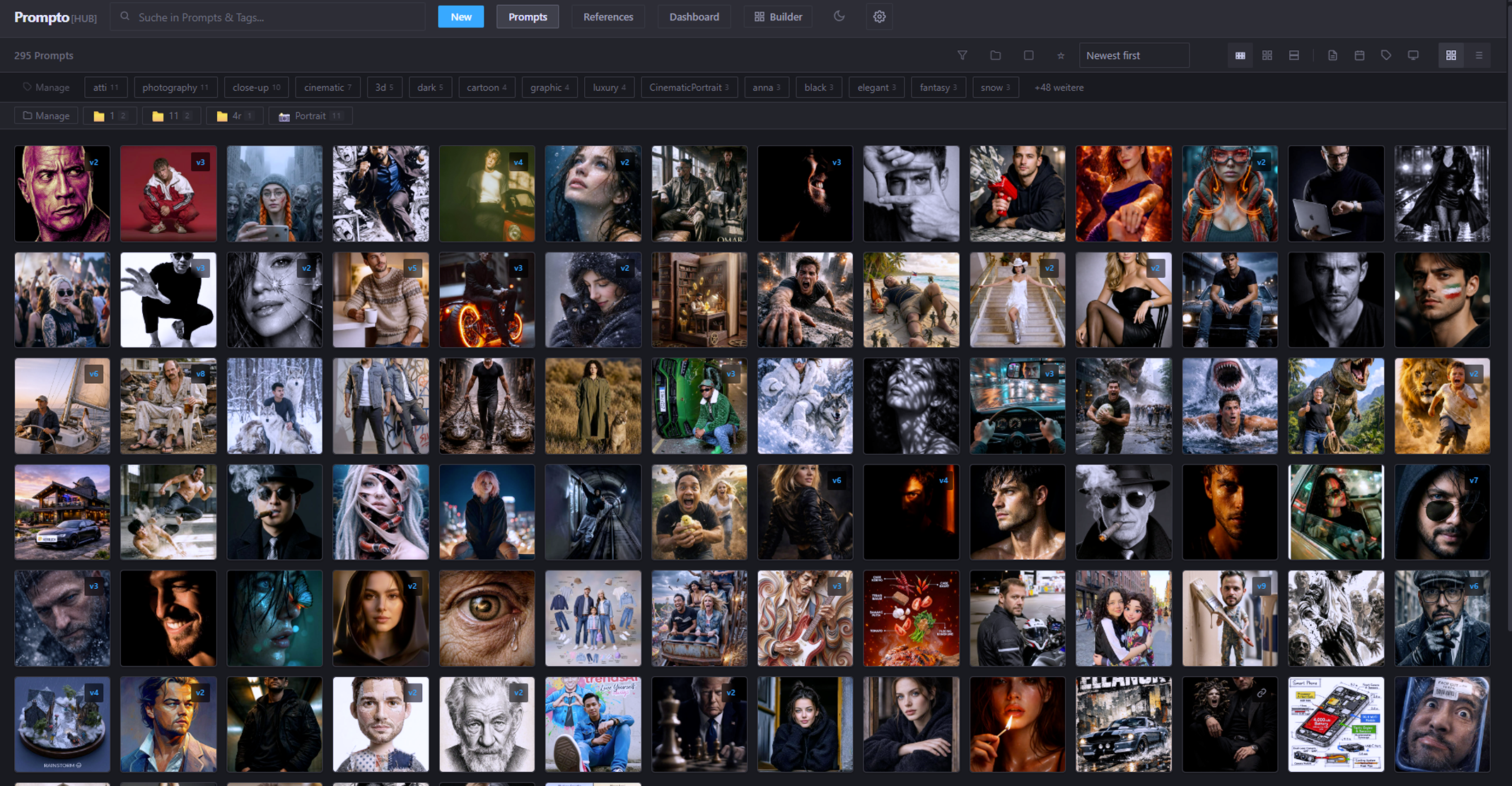 Prompto[HUB] - AI image prompt archive with gallery view, search and prompt details