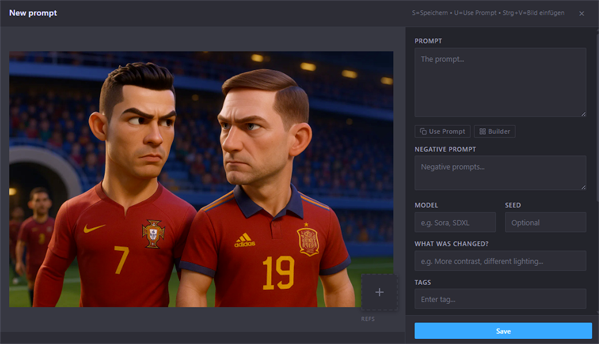 Step 1: Save AI image with its prompt directly in Prompto[HUB]