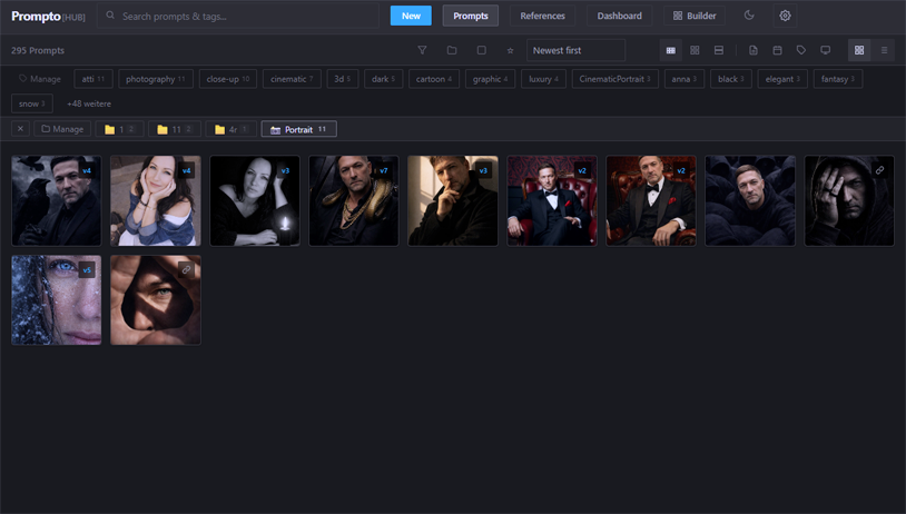 Personal AI prompt library with tags and collections in Prompto[HUB]
